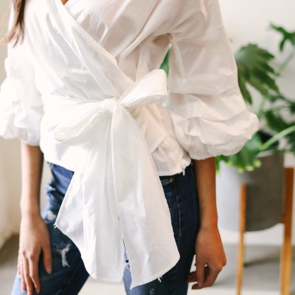 🔥NEW IRIS LOS ANGELES ADALENE COTTON WRAP TOP🔥 - Picture 4 of 4